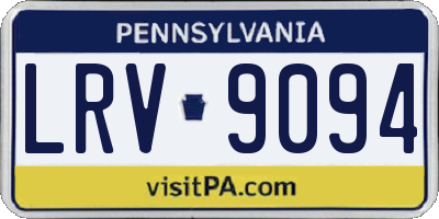 PA license plate LRV9094