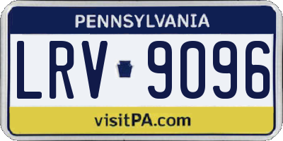 PA license plate LRV9096