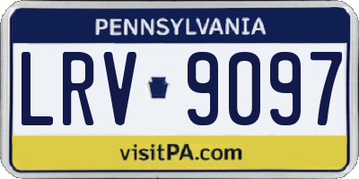 PA license plate LRV9097