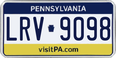 PA license plate LRV9098