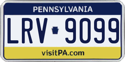 PA license plate LRV9099