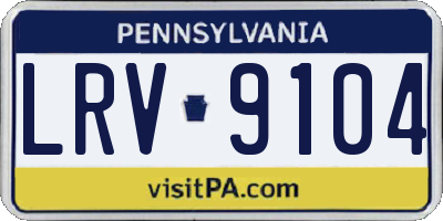 PA license plate LRV9104