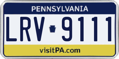 PA license plate LRV9111