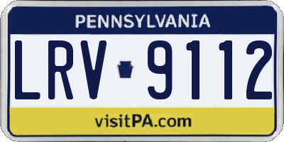PA license plate LRV9112