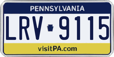 PA license plate LRV9115