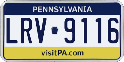 PA license plate LRV9116