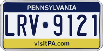 PA license plate LRV9121
