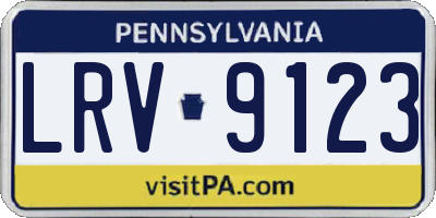 PA license plate LRV9123