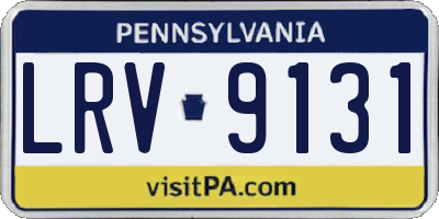 PA license plate LRV9131