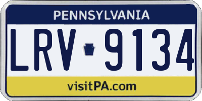 PA license plate LRV9134