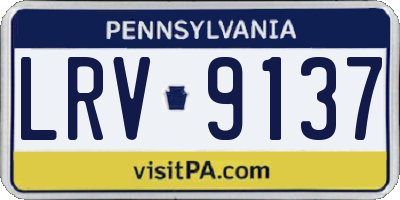 PA license plate LRV9137