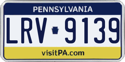 PA license plate LRV9139