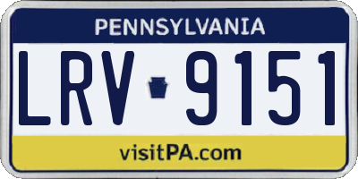 PA license plate LRV9151