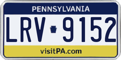 PA license plate LRV9152