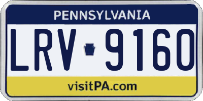 PA license plate LRV9160