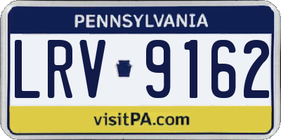 PA license plate LRV9162