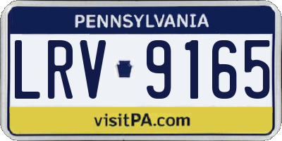 PA license plate LRV9165