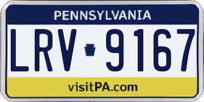 PA license plate LRV9167