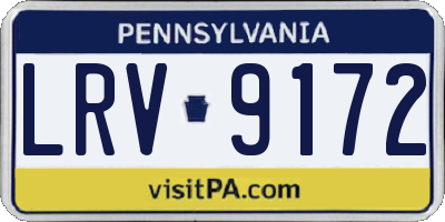PA license plate LRV9172