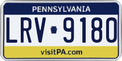 PA license plate LRV9180