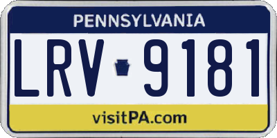 PA license plate LRV9181