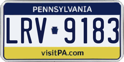PA license plate LRV9183