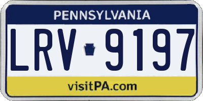 PA license plate LRV9197