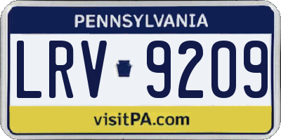 PA license plate LRV9209