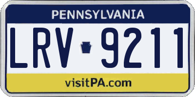 PA license plate LRV9211