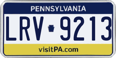 PA license plate LRV9213