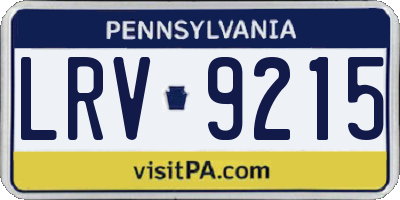 PA license plate LRV9215