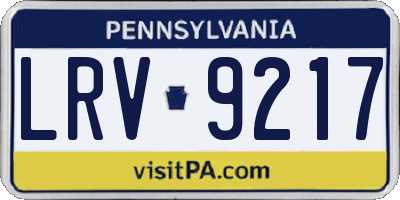 PA license plate LRV9217