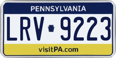 PA license plate LRV9223
