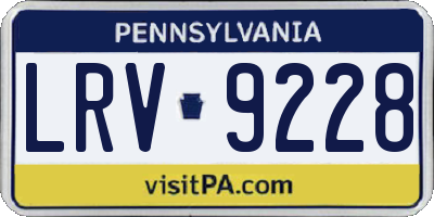 PA license plate LRV9228