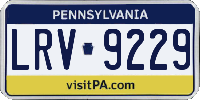 PA license plate LRV9229