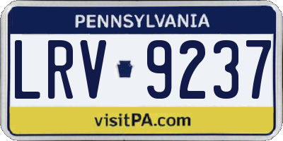 PA license plate LRV9237