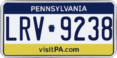 PA license plate LRV9238
