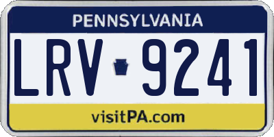 PA license plate LRV9241
