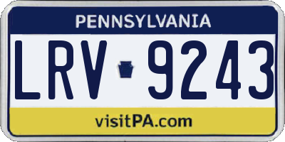 PA license plate LRV9243