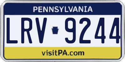PA license plate LRV9244