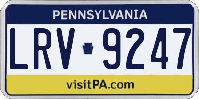 PA license plate LRV9247
