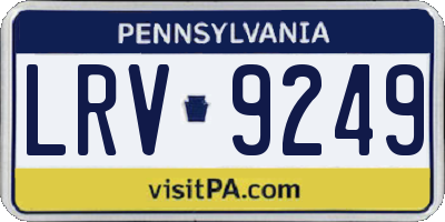 PA license plate LRV9249