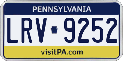 PA license plate LRV9252