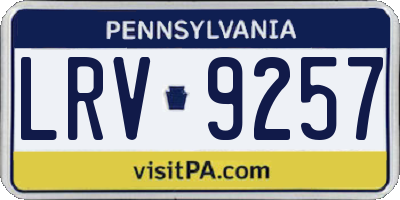 PA license plate LRV9257