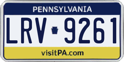 PA license plate LRV9261