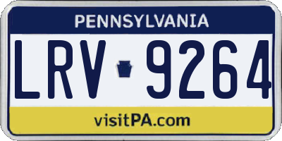 PA license plate LRV9264