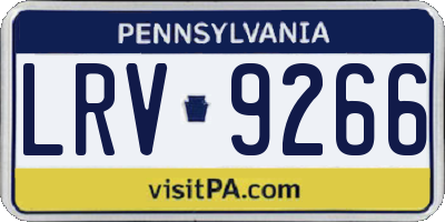 PA license plate LRV9266