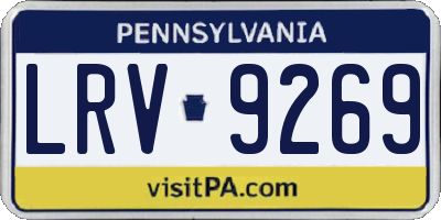 PA license plate LRV9269