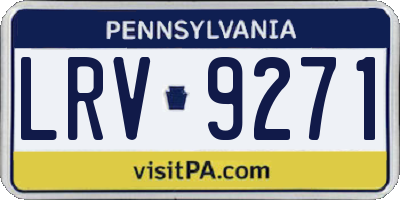 PA license plate LRV9271
