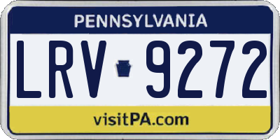 PA license plate LRV9272